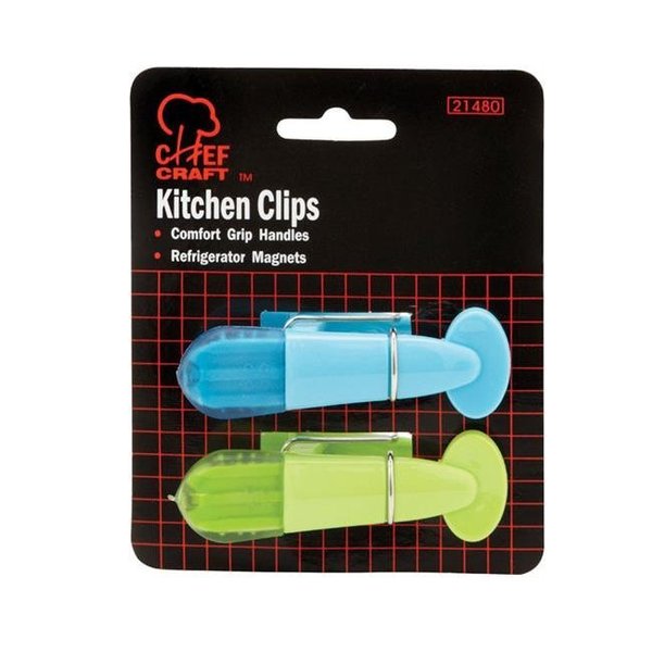 Chef Craft Chef Craft 6214357 Chef Craft Plastic Magnetic Clips; Assorted Colors - 2 Piece 6214357